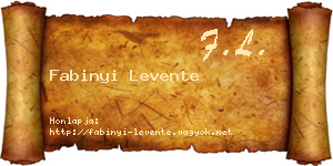 Fabinyi Levente névjegykártya